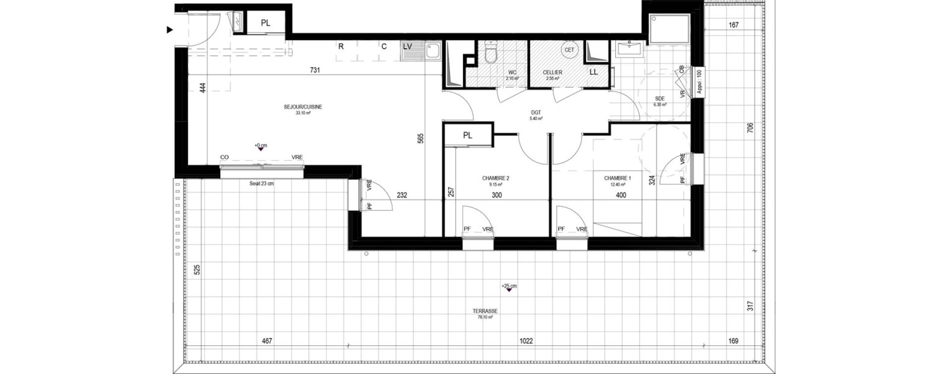 Appartement T3 de 71,00 m2 &agrave; Pornichet L hippodrome