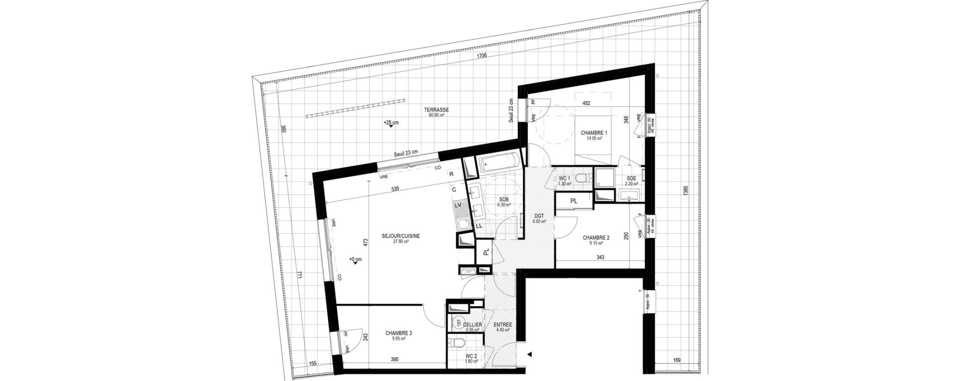 Appartement T4 de 84,50 m2 &agrave; Pornichet L hippodrome