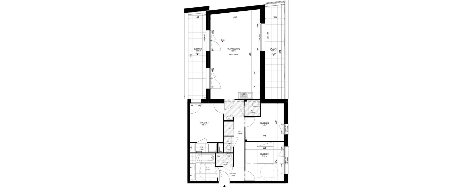 Appartement T4 de 86,60 m2 &agrave; Pornichet L hippodrome