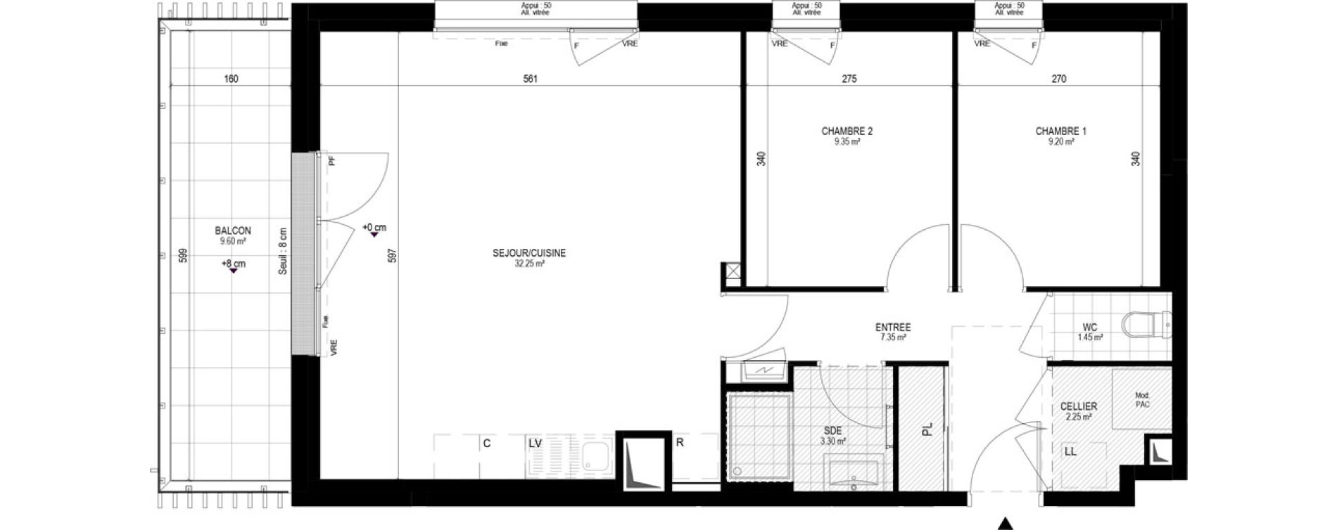 Appartement T3 de 65,15 m2 &agrave; Pornichet L hippodrome