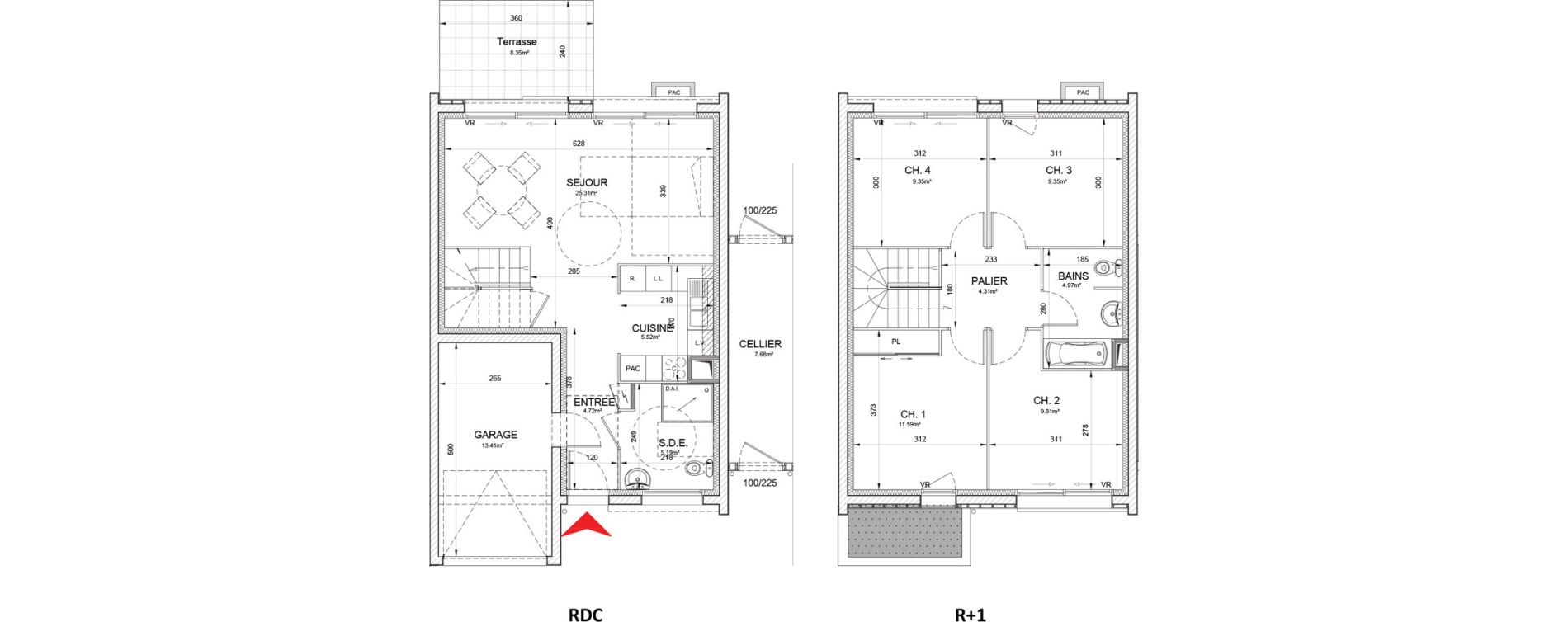 Maison T5 de 90,11 m2 &agrave; Pornichet Bonne source - saint-sebastien