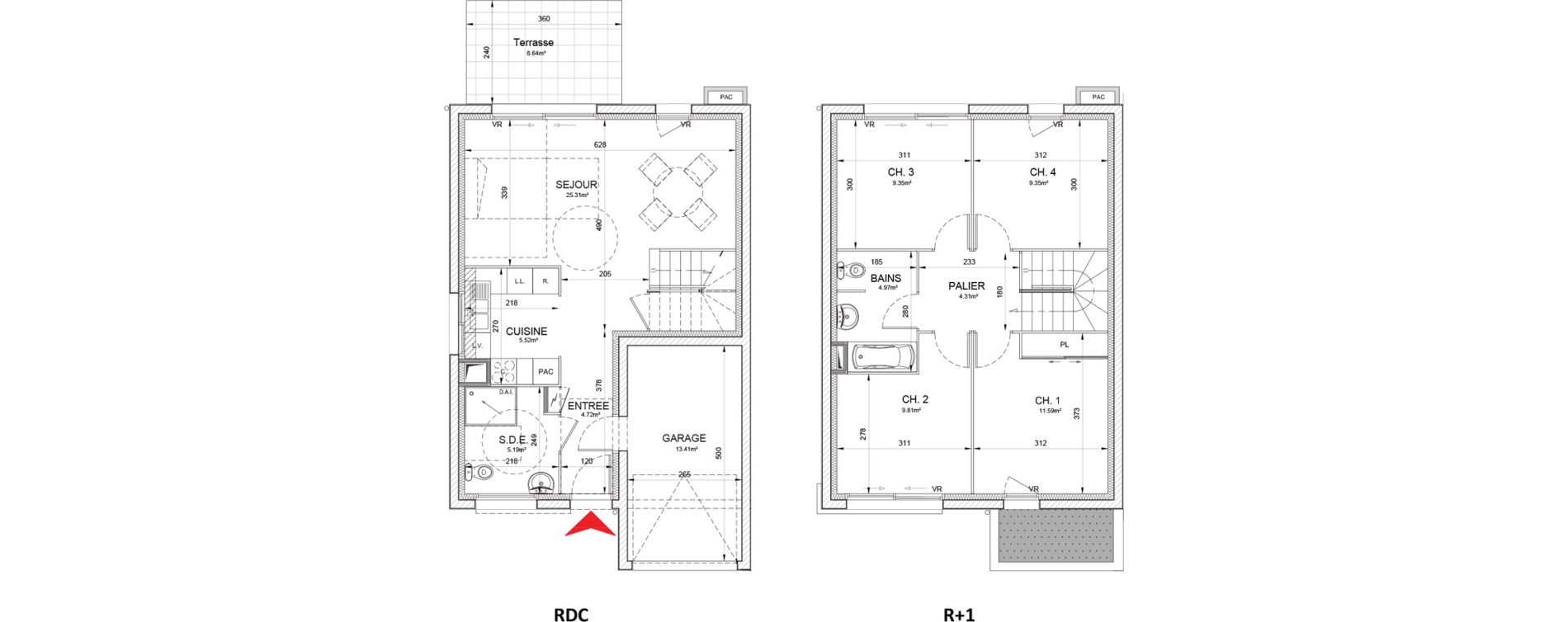 Maison T5 de 90,11 m2 &agrave; Pornichet Bonne source - saint-sebastien