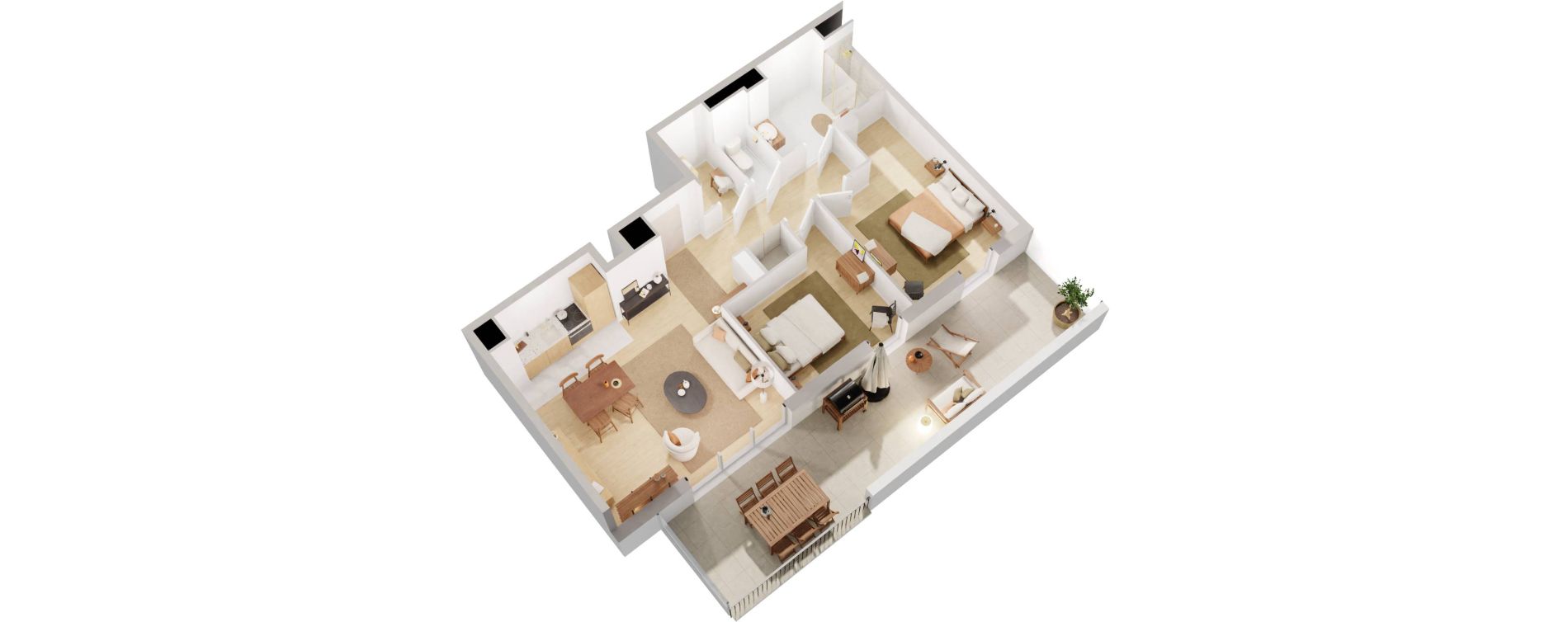 Appartement T3 de 59,06 m2 &agrave; Rez&eacute; Ragon