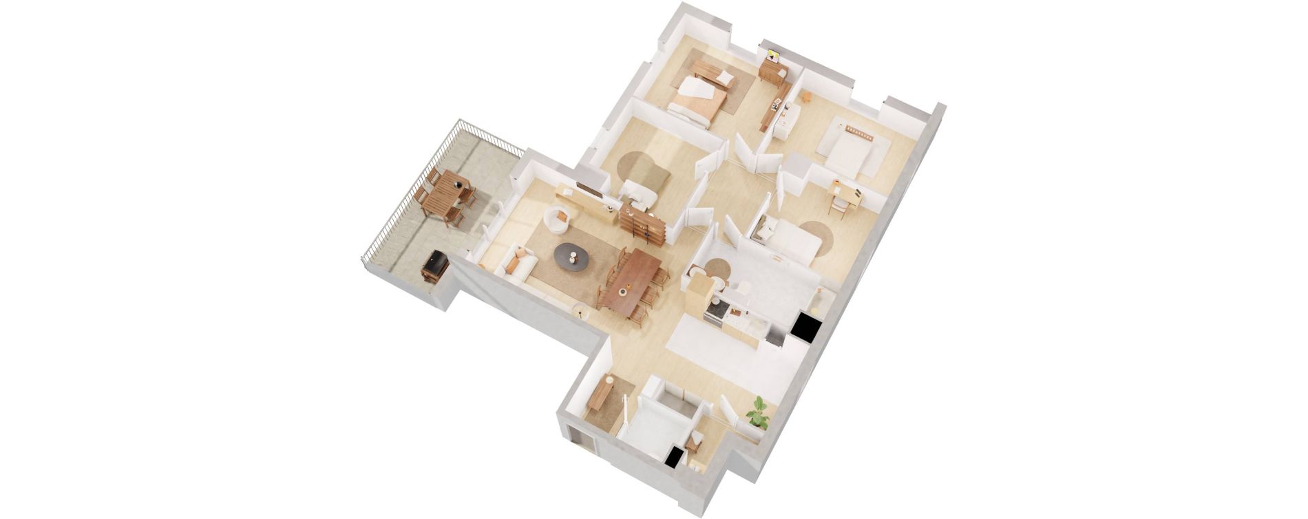 Appartement T5 de 102,47 m2 &agrave; Rez&eacute; Ragon