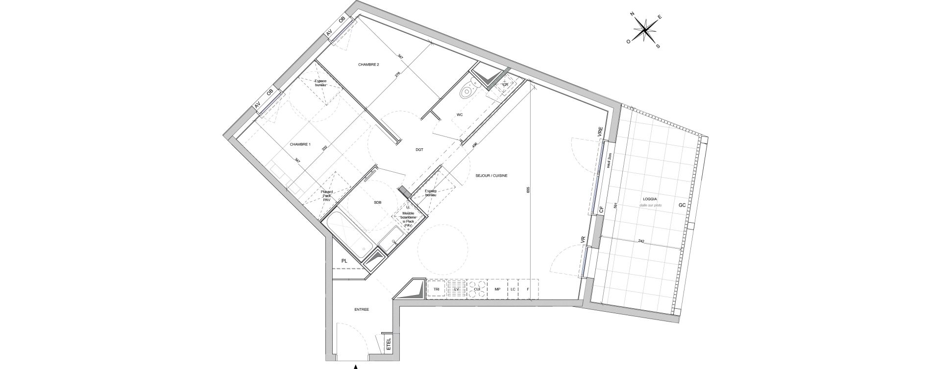 Appartement T3 de 64,50 m2 &agrave; Rez&eacute; Ragon