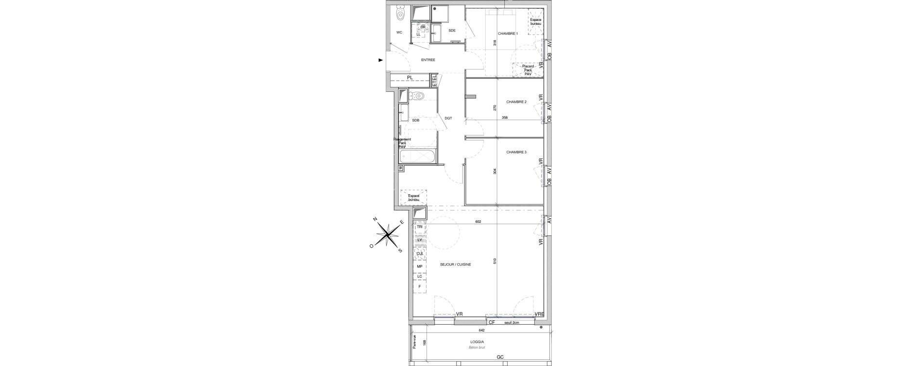 Appartement T4 de 89,50 m2 &agrave; Rez&eacute; Ragon