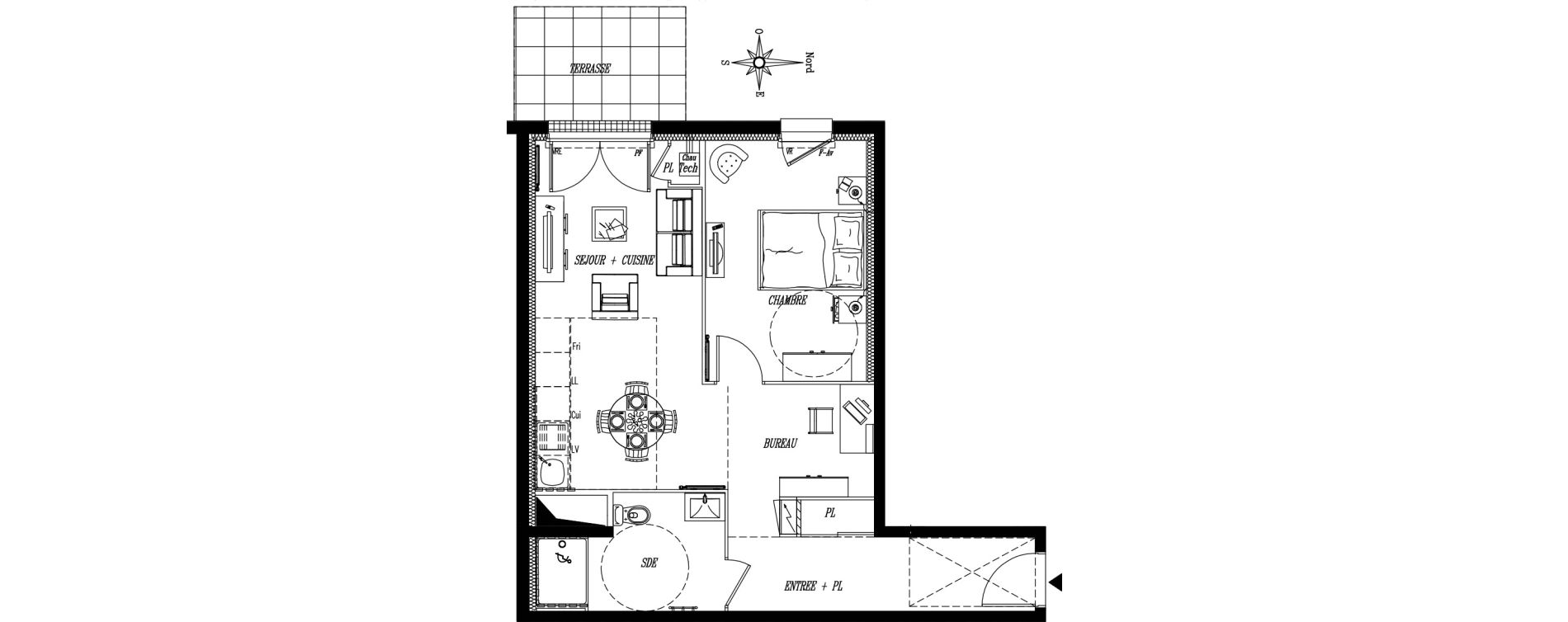 Appartement T2 de 49,69 m2 &agrave; Rez&eacute; Ragon
