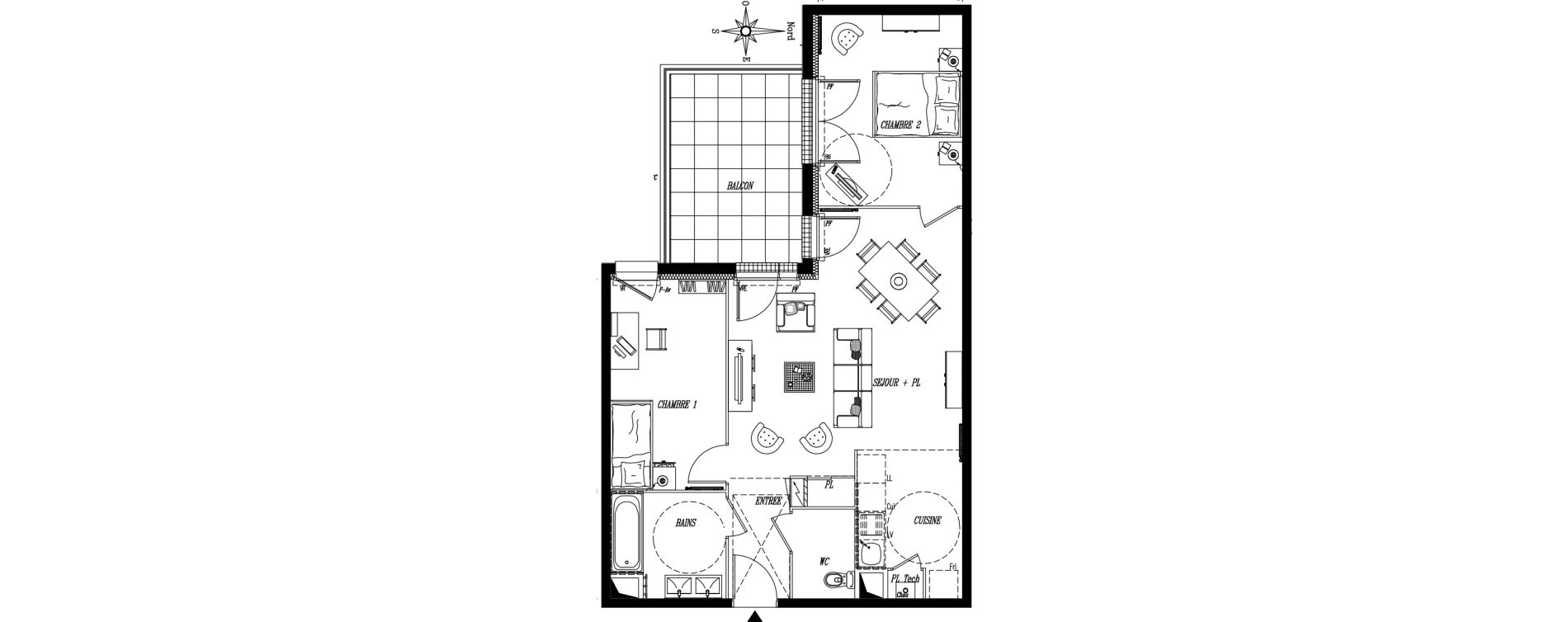 Appartement T3 de 65,39 m2 &agrave; Rez&eacute; Ragon