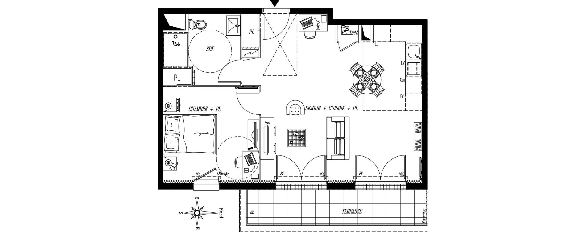 Appartement T2 de 51,13 m2 &agrave; Rez&eacute; Ragon