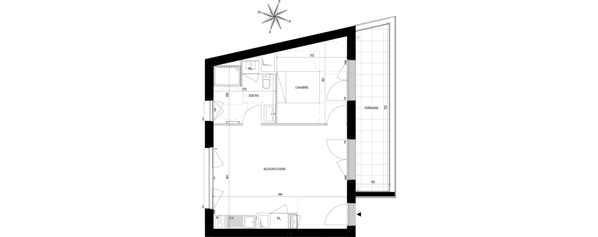 Appartement T2 de 44,65 m2 &agrave; Saint-Brevin-Les-Pins L oc&eacute;an