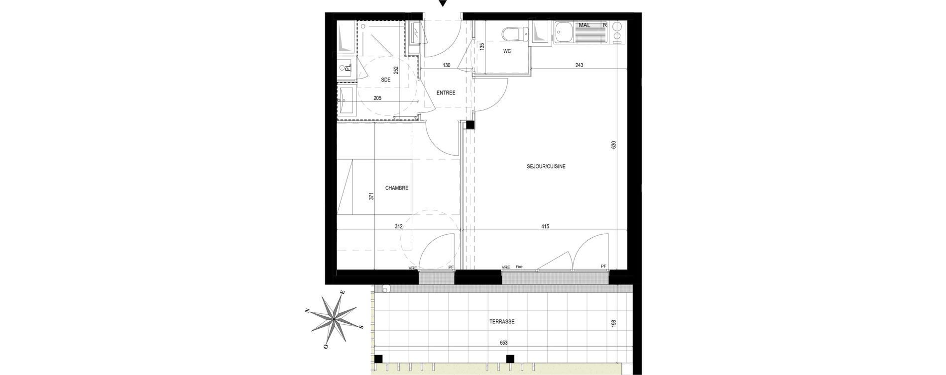 Appartement T2 de 44,05 m2 &agrave; Saint-Brevin-Les-Pins L oc&eacute;an
