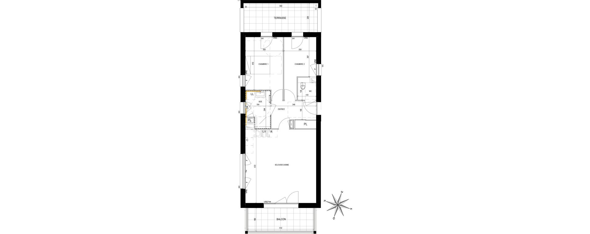 Appartement T3 de 68,25 m2 &agrave; Saint-Brevin-Les-Pins L oc&eacute;an