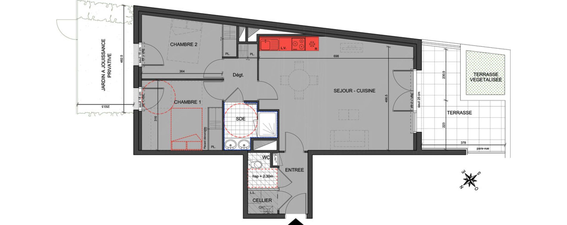 Appartement T3 de 70,10 m2 &agrave; Saint-Herblain Centre