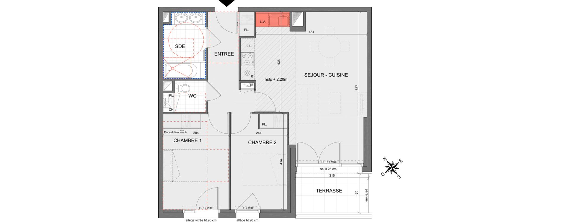 Appartement T3 de 64,85 m2 &agrave; Saint-Herblain Centre