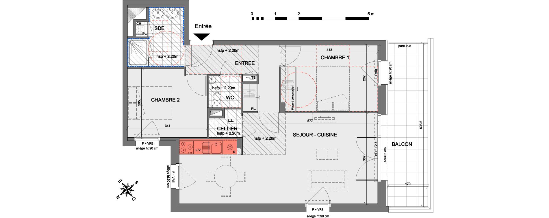 Appartement T3 de 66,50 m2 &agrave; Saint-Herblain Centre