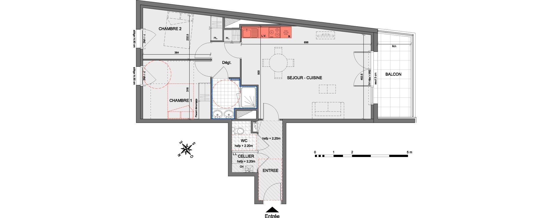 Appartement T3 de 70,40 m2 &agrave; Saint-Herblain Centre