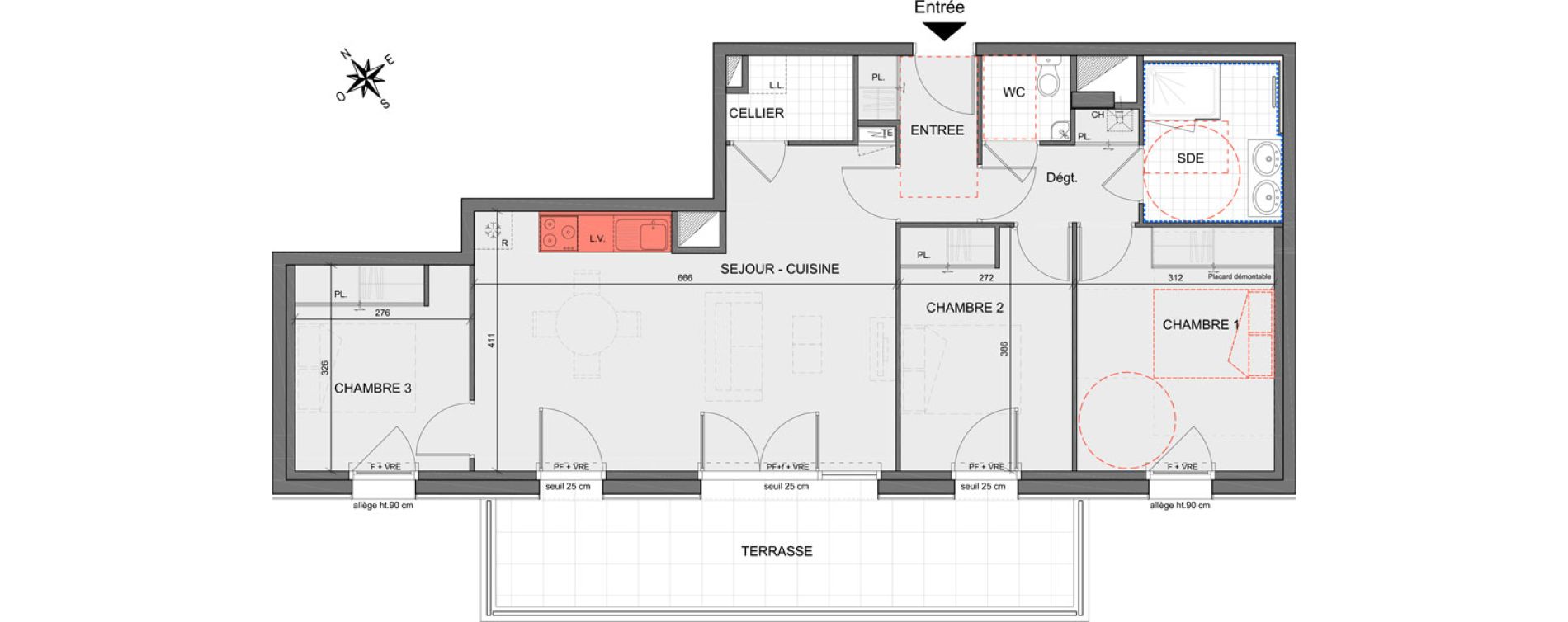 Appartement T4 de 78,35 m2 &agrave; Saint-Herblain Centre