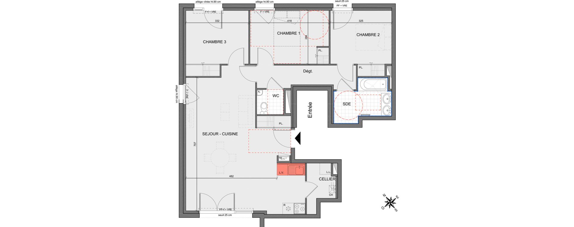 Appartement T4 de 88,20 m2 &agrave; Saint-Herblain Centre