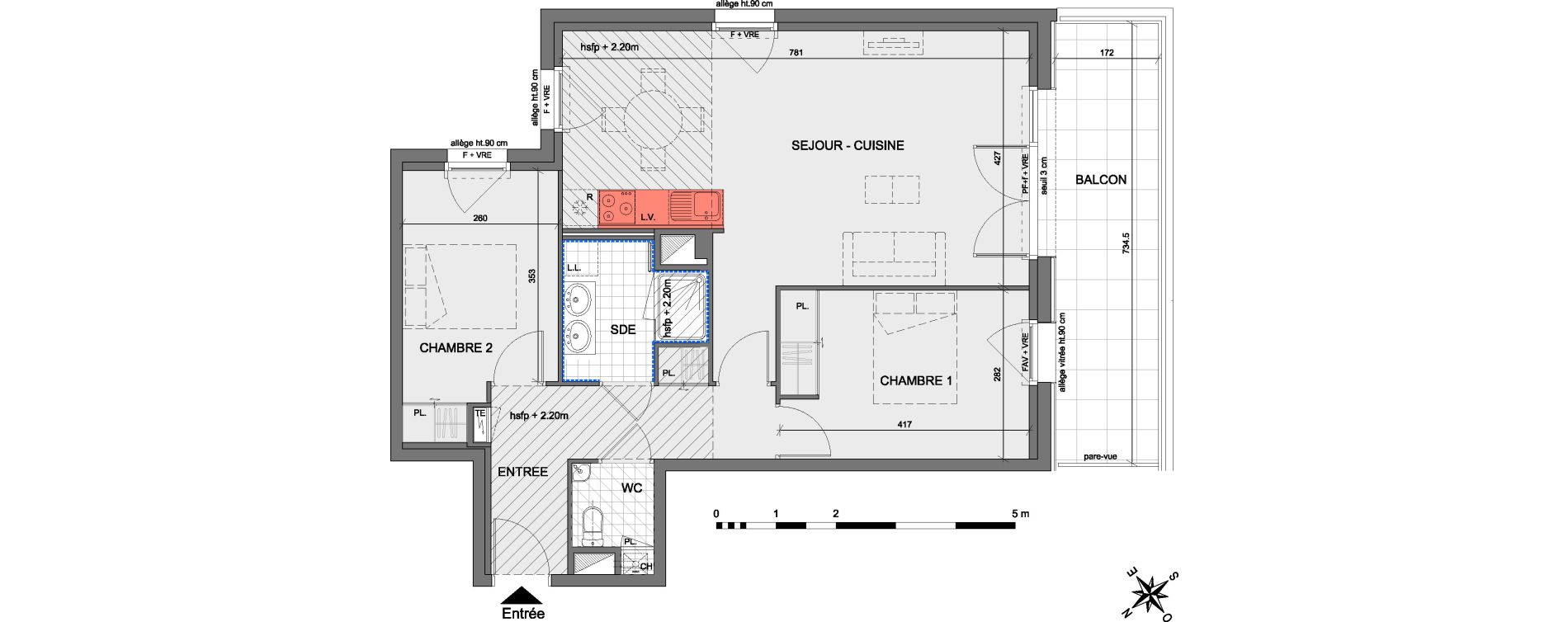 Appartement T3 de 70,40 m2 &agrave; Saint-Herblain Centre