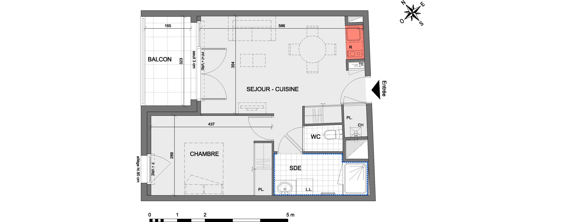 Appartement T2 de 41,75 m2 &agrave; Saint-Herblain Centre