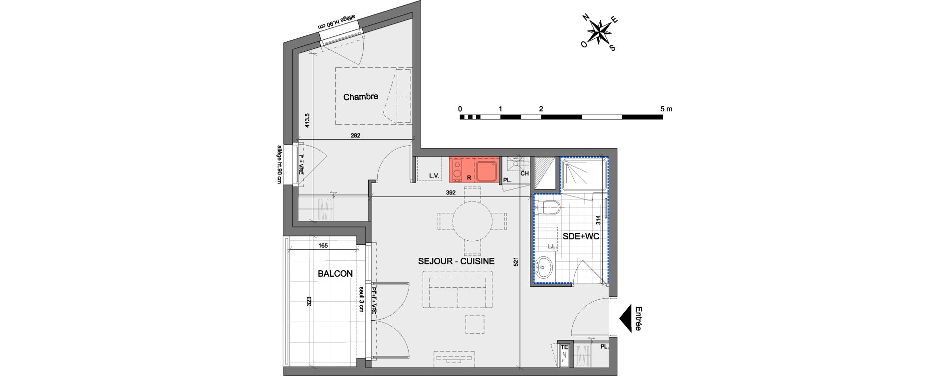 Appartement T2 de 40,25 m2 &agrave; Saint-Herblain Centre