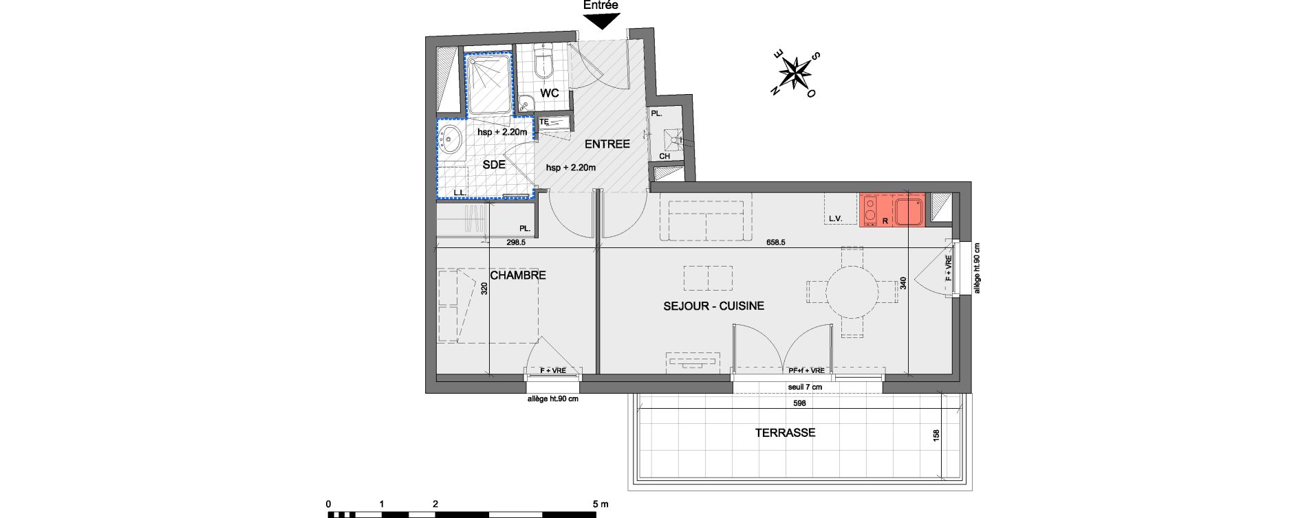 Appartement T2 de 42,00 m2 &agrave; Saint-Herblain Centre
