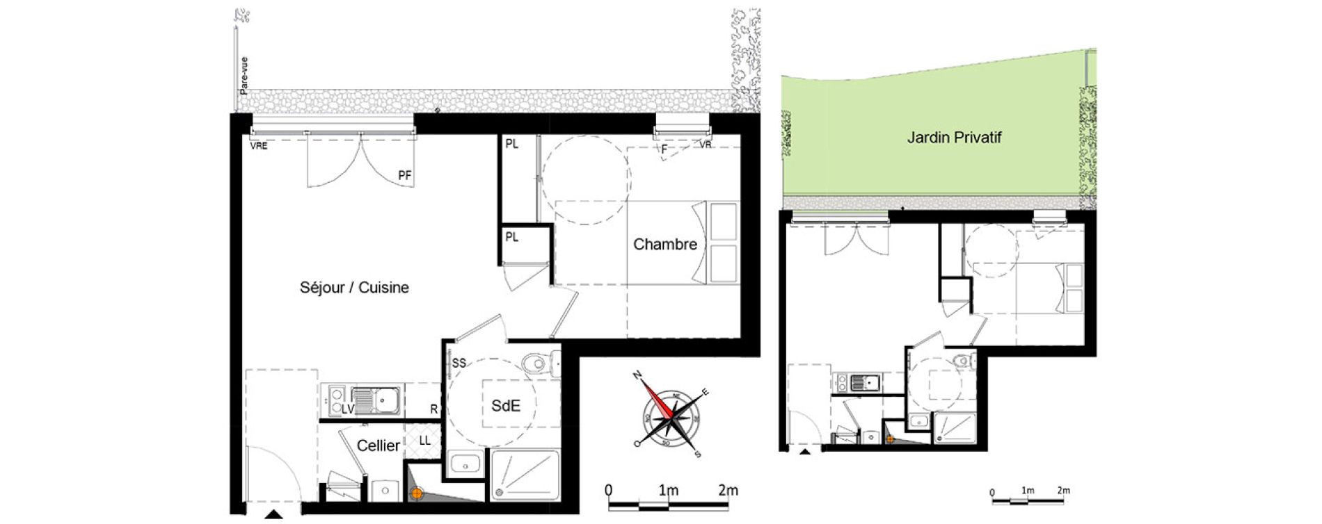 Appartement T2 de 41,40 m2 &agrave; Saint-Herblain Centre