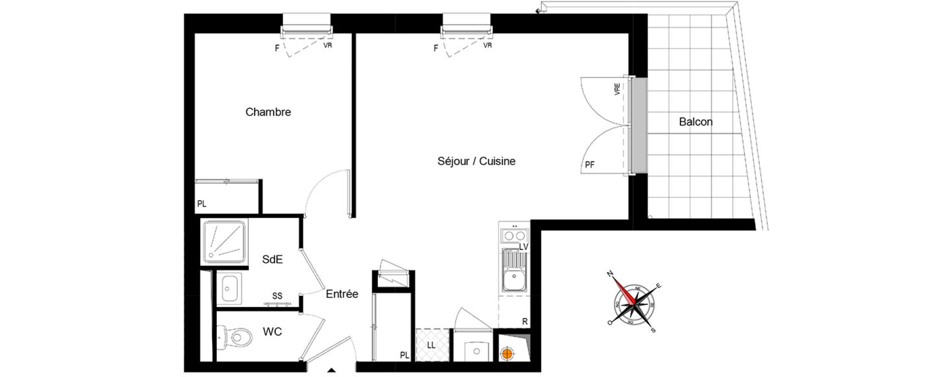 Appartement T2 de 42,80 m2 &agrave; Saint-Herblain Centre