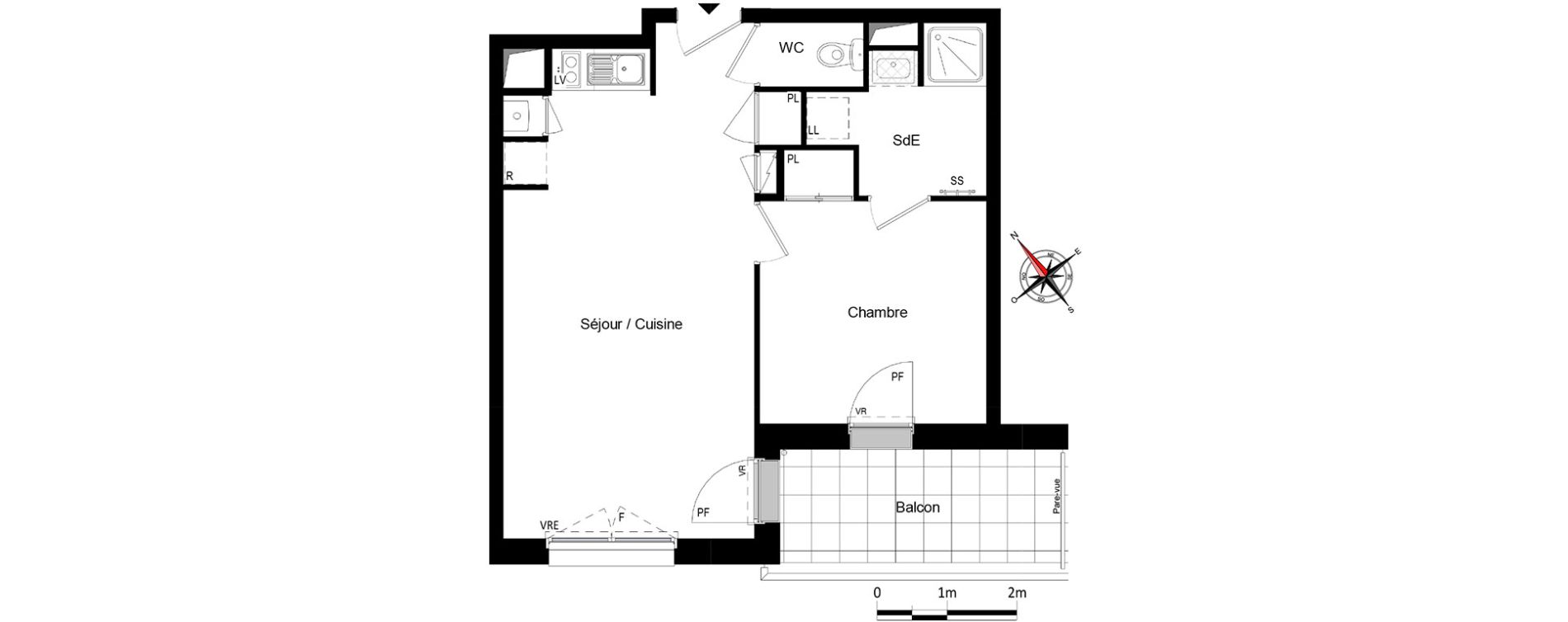 Appartement T2 de 43,80 m2 &agrave; Saint-Herblain Centre