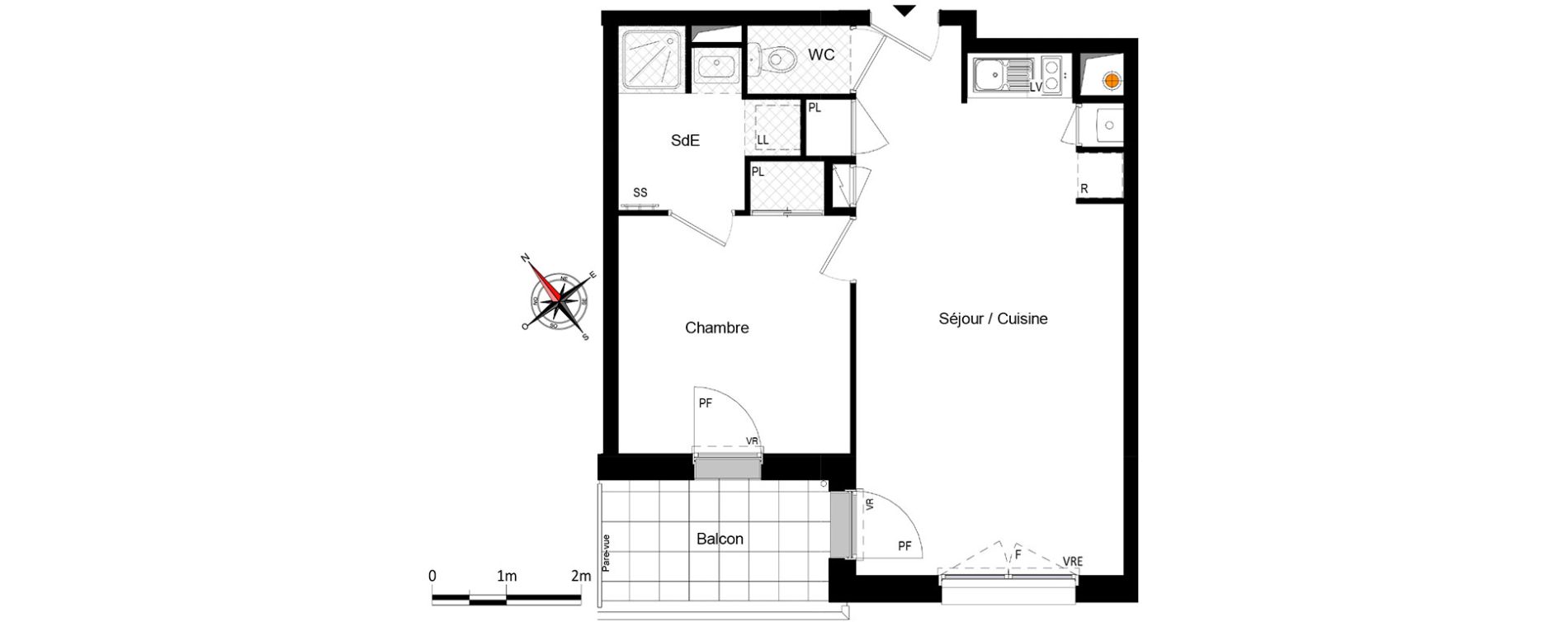 Appartement T2 de 42,90 m2 &agrave; Saint-Herblain Centre