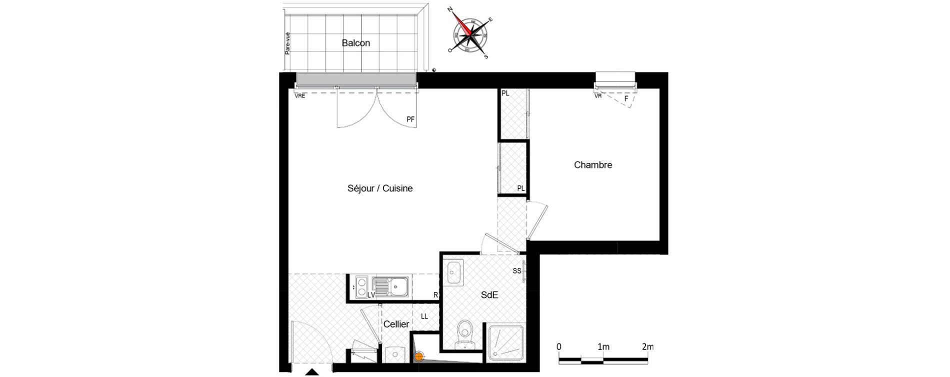 Appartement T2 de 41,35 m2 &agrave; Saint-Herblain Centre