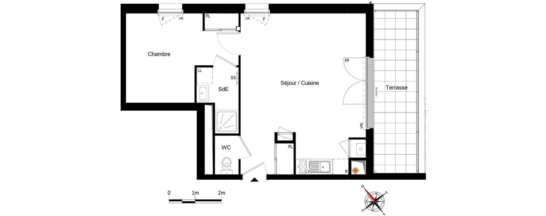 Appartement T2 de 45,60 m2 &agrave; Saint-Herblain Centre