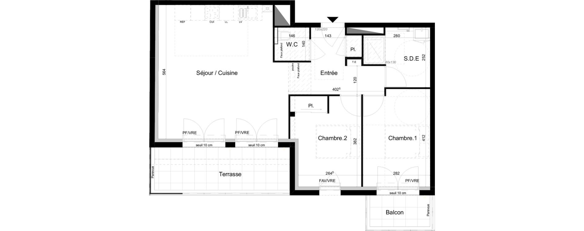 Appartement T3 de 66,89 m2 &agrave; Saint-Herblain La bouvardiere