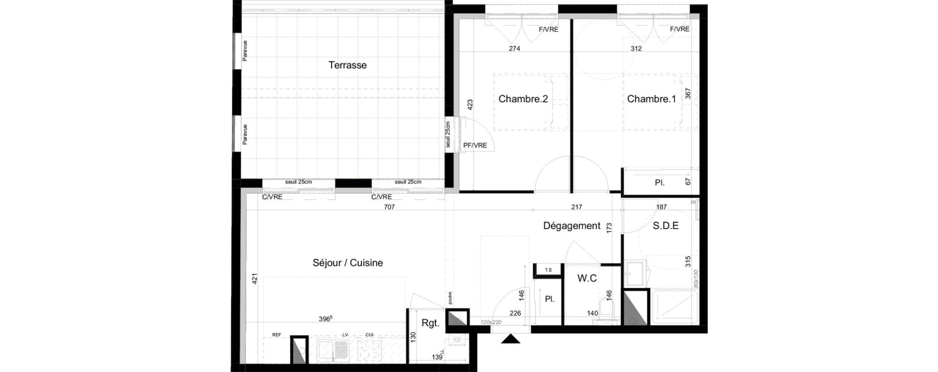 Appartement T3 de 64,26 m2 &agrave; Saint-Herblain La bouvardiere