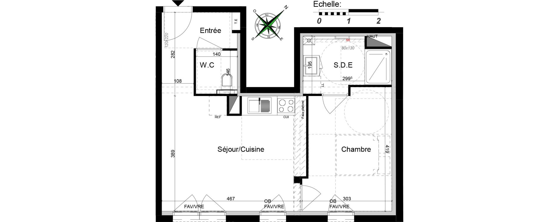 Appartement T2 de 41,66 m2 &agrave; Saint-Herblain La bouvardiere