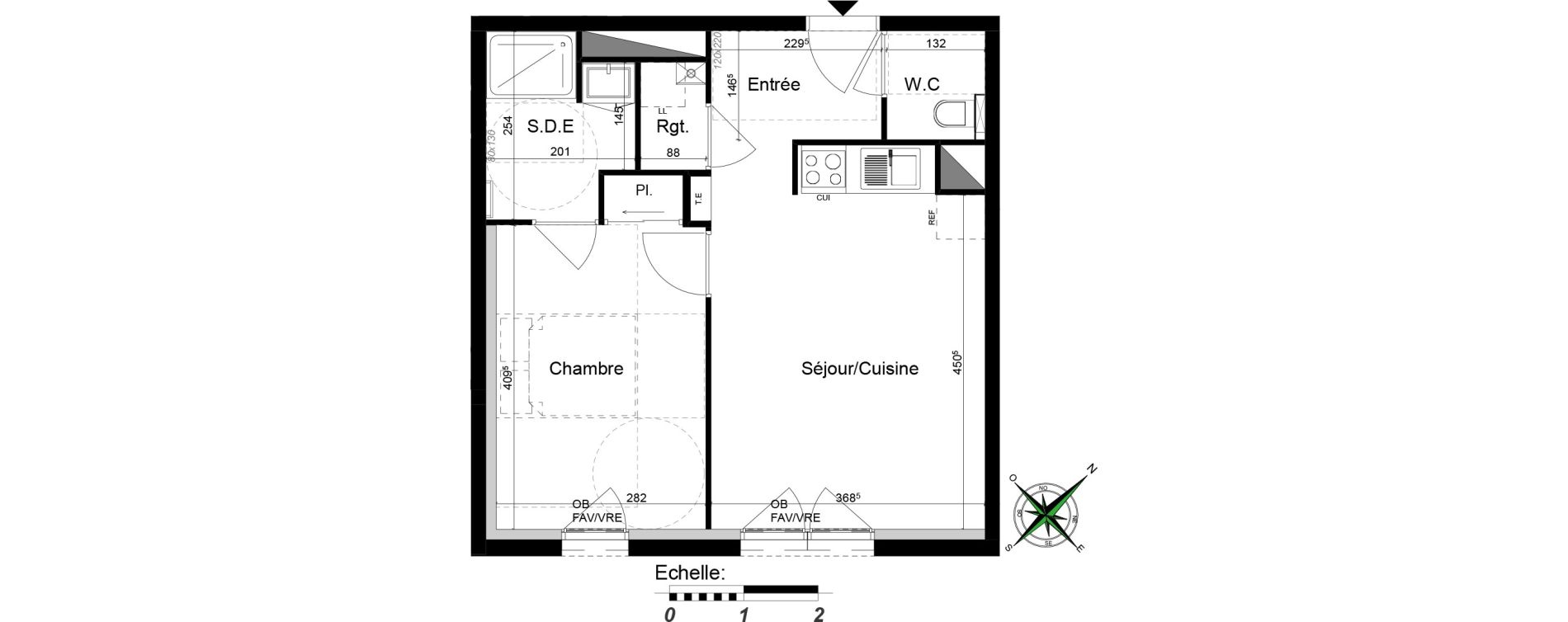 Appartement T2 de 41,88 m2 &agrave; Saint-Herblain La bouvardiere
