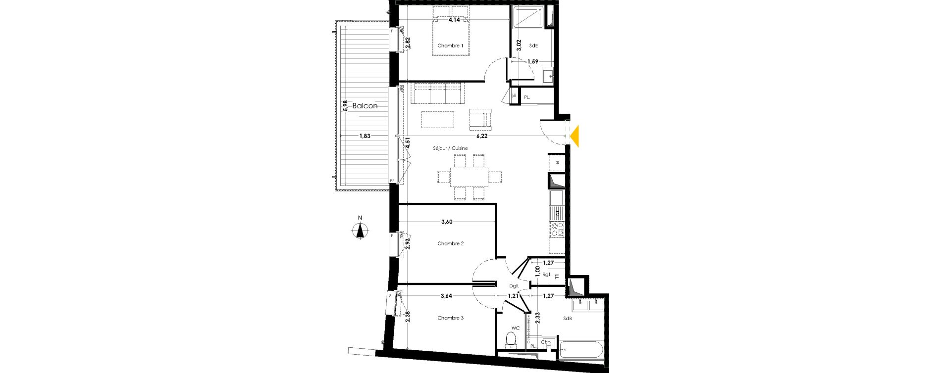 Appartement T4 de 79,27 m2 &agrave; Saint-Herblain Le tillay