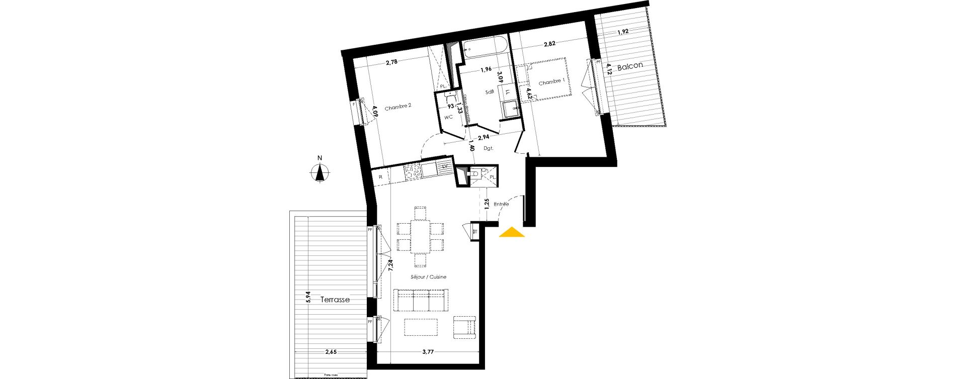 Appartement T3 de 68,10 m2 &agrave; Saint-Herblain Le tillay