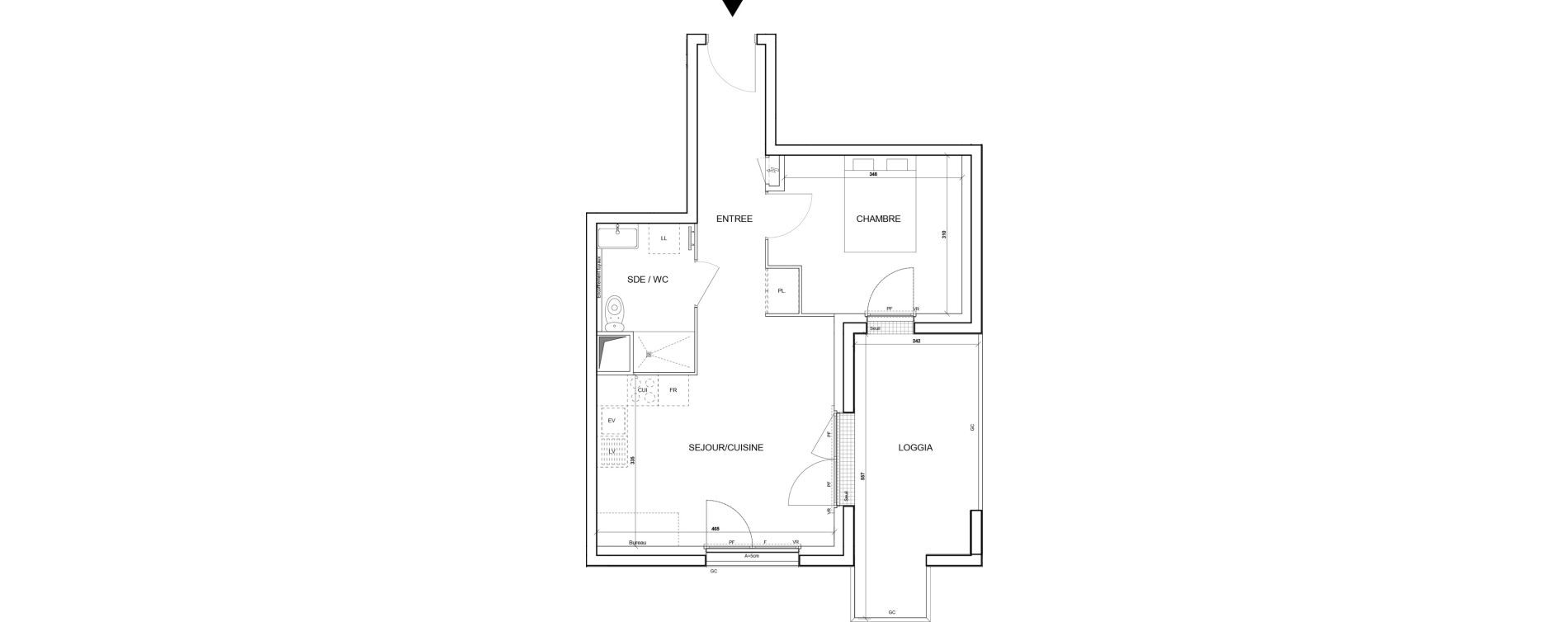 Appartement T2 de 42,08 m2 &agrave; Saint-Herblain Bourg