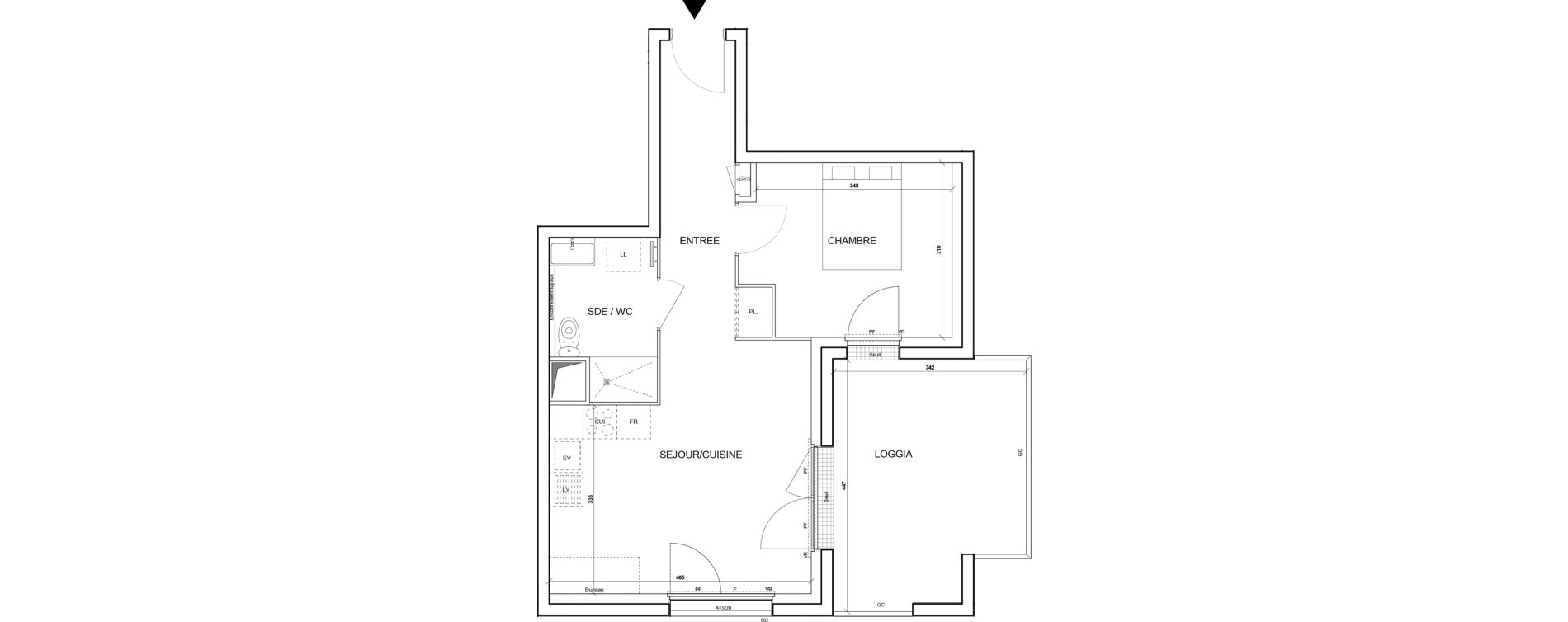 Appartement T2 de 42,08 m2 &agrave; Saint-Herblain Bourg