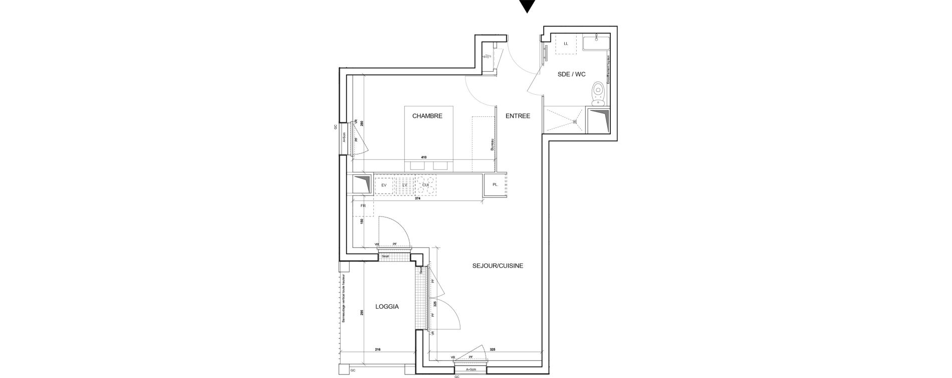 Appartement T2 de 42,86 m2 &agrave; Saint-Herblain Bourg
