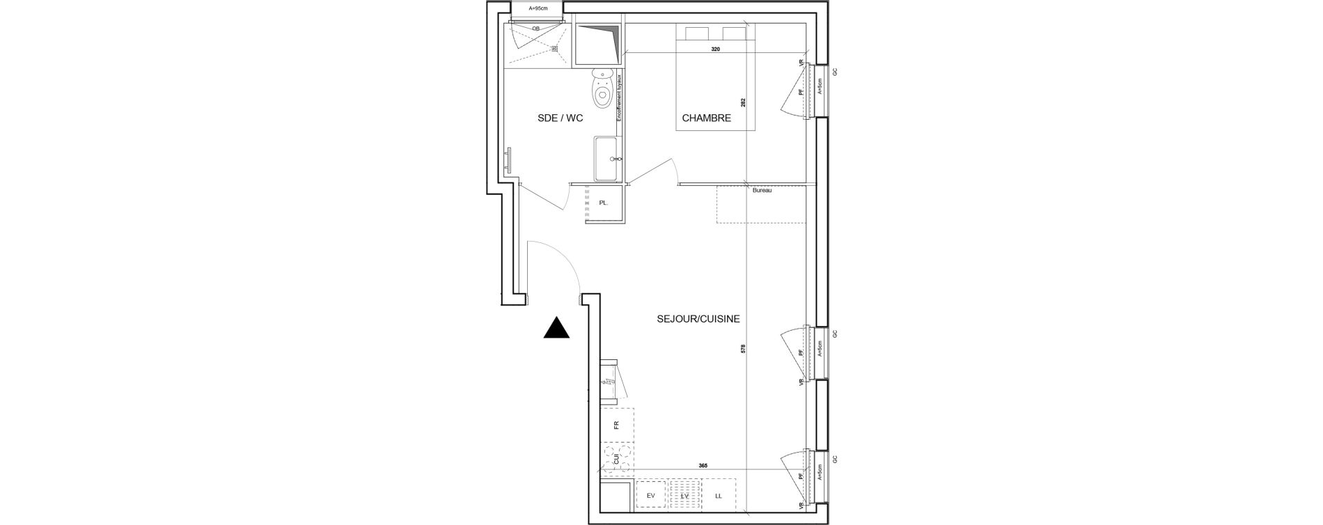 Appartement T2 de 37,13 m2 &agrave; Saint-Herblain Bourg