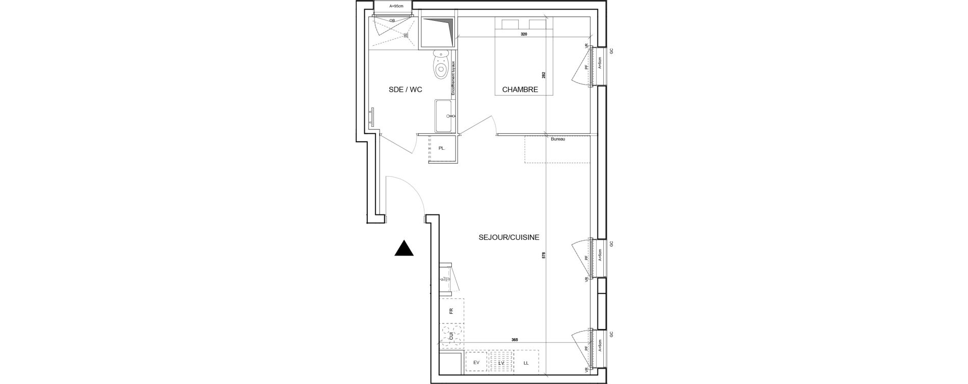 Appartement T2 de 37,13 m2 &agrave; Saint-Herblain Bourg
