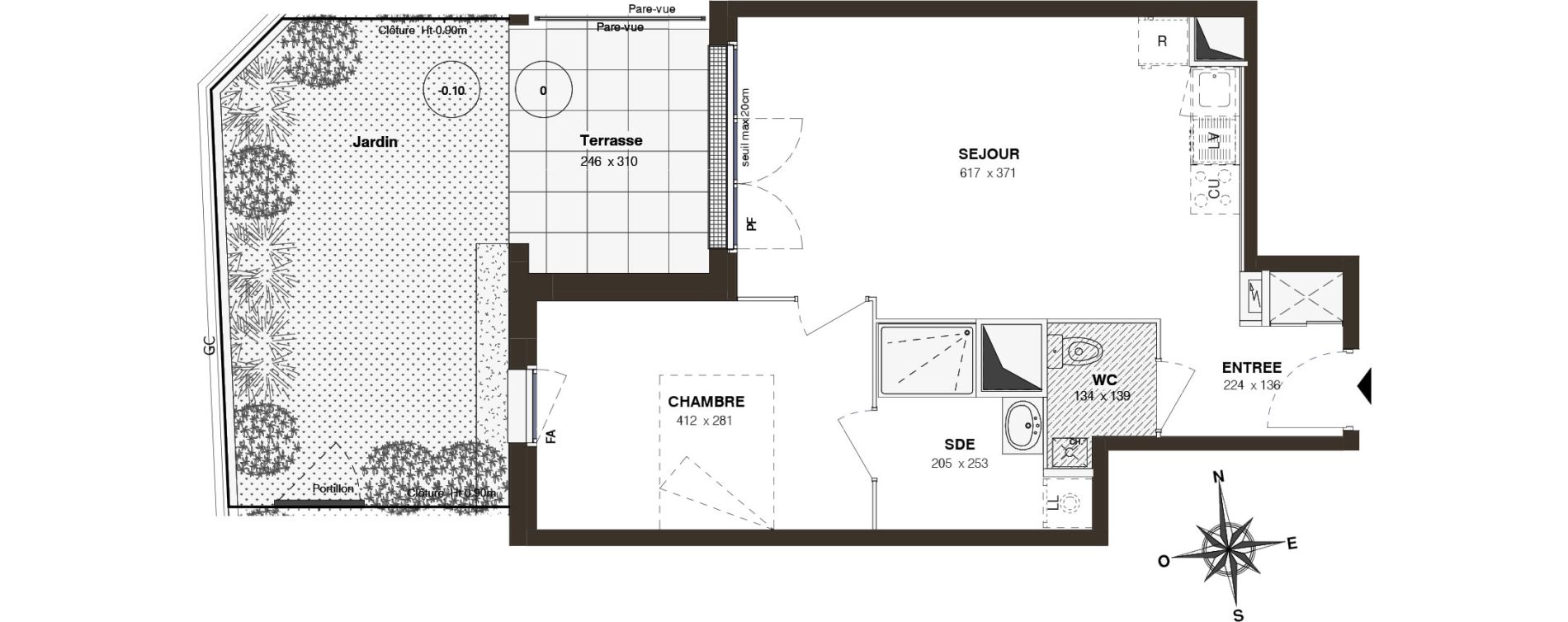 Appartement T2 de 44,24 m2 &agrave; Saint-Herblain Bellevue
