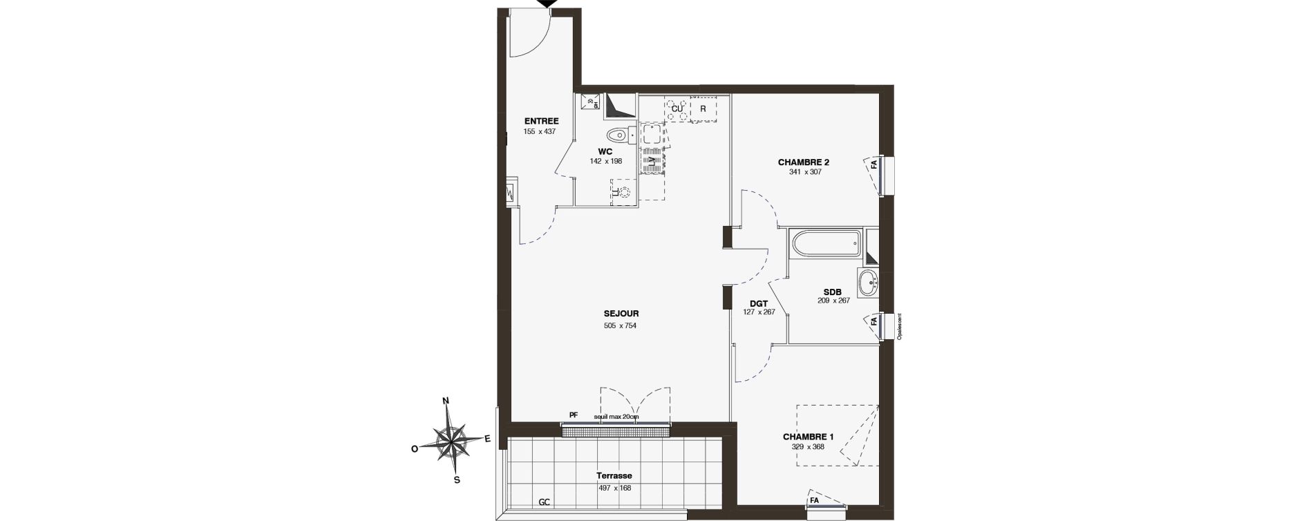Appartement T3 de 71,35 m2 &agrave; Saint-Herblain Bellevue