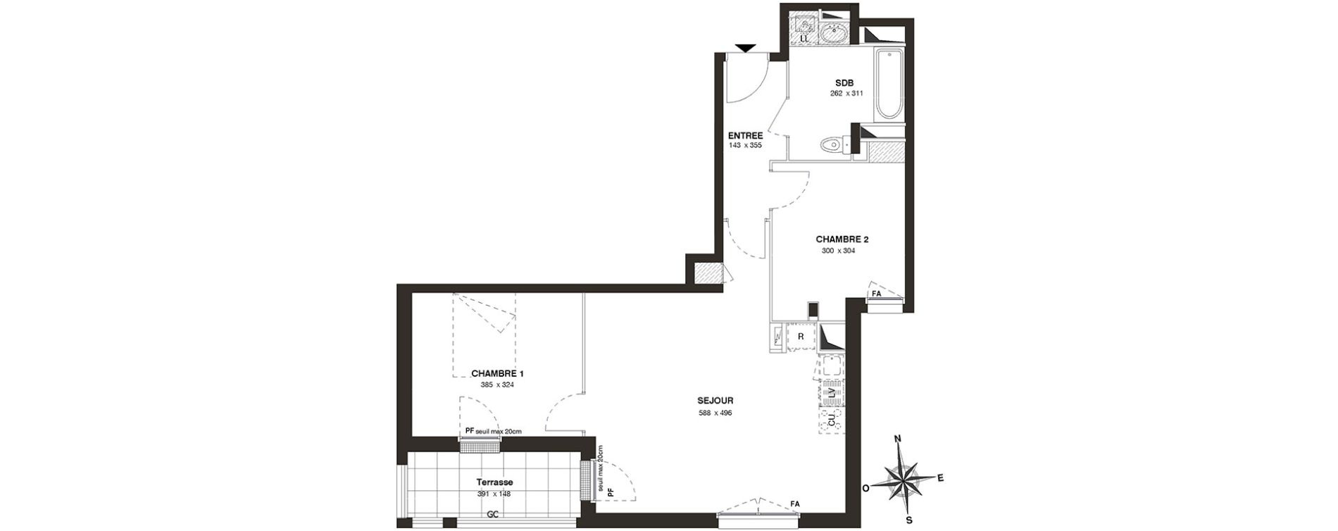 Appartement T3 de 62,70 m2 &agrave; Saint-Herblain Bellevue