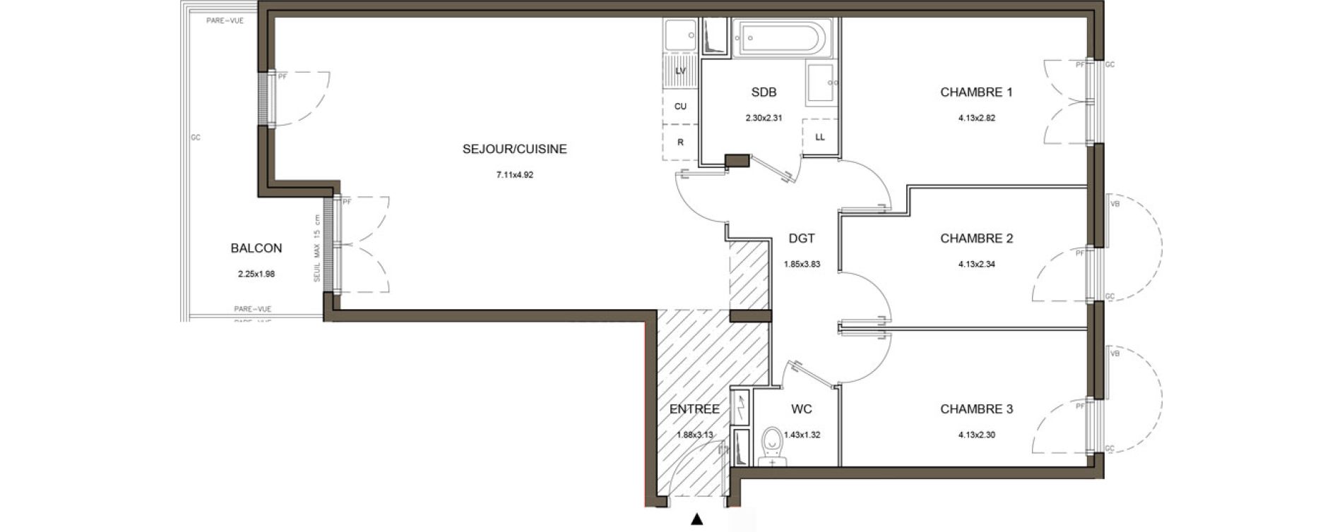 Appartement T4 de 81,97 m2 &agrave; Saint-Herblain Nord - beaus&eacute;jour
