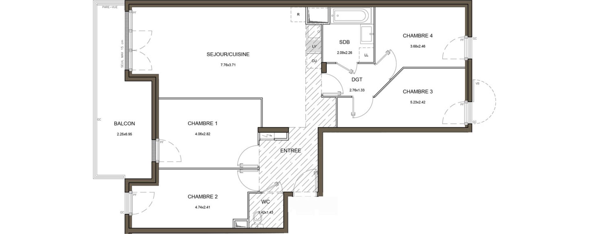 Appartement T5 de 88,28 m2 &agrave; Saint-Herblain Nord - beaus&eacute;jour