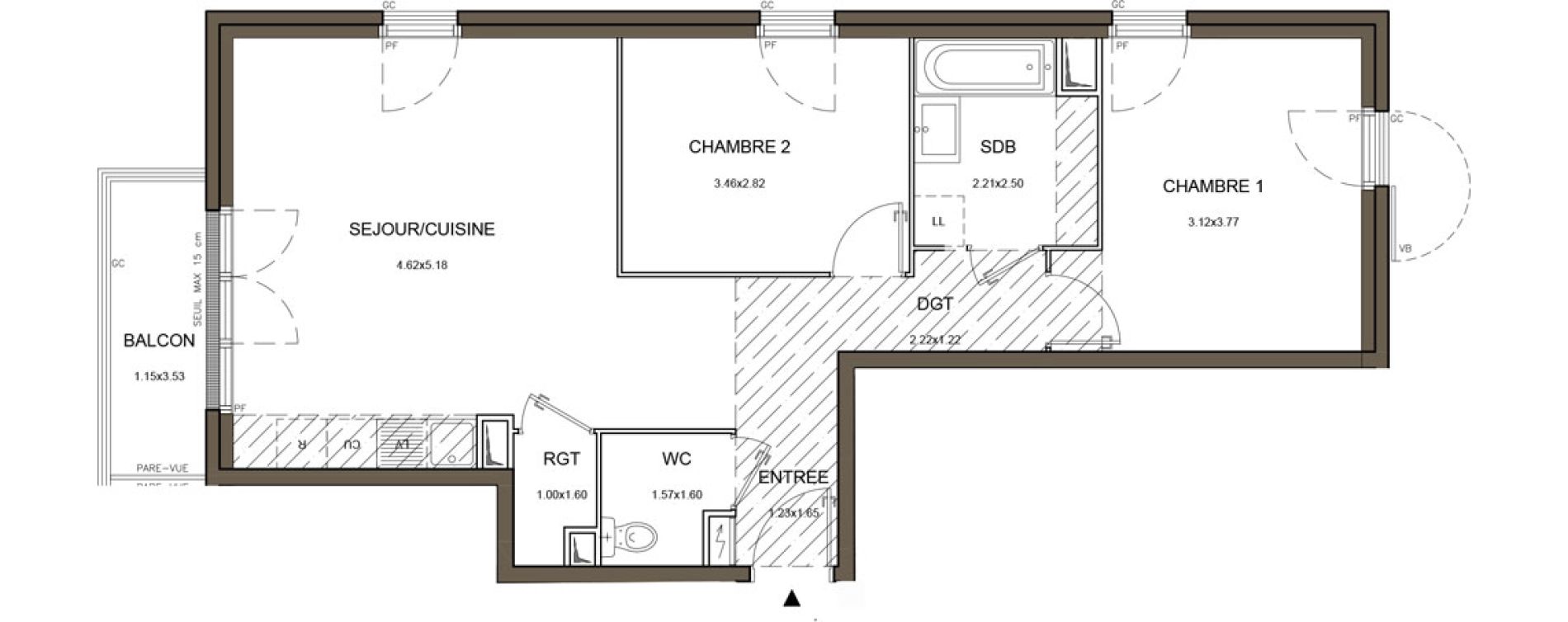 Appartement T3 de 63,85 m2 &agrave; Saint-Herblain Nord - beaus&eacute;jour