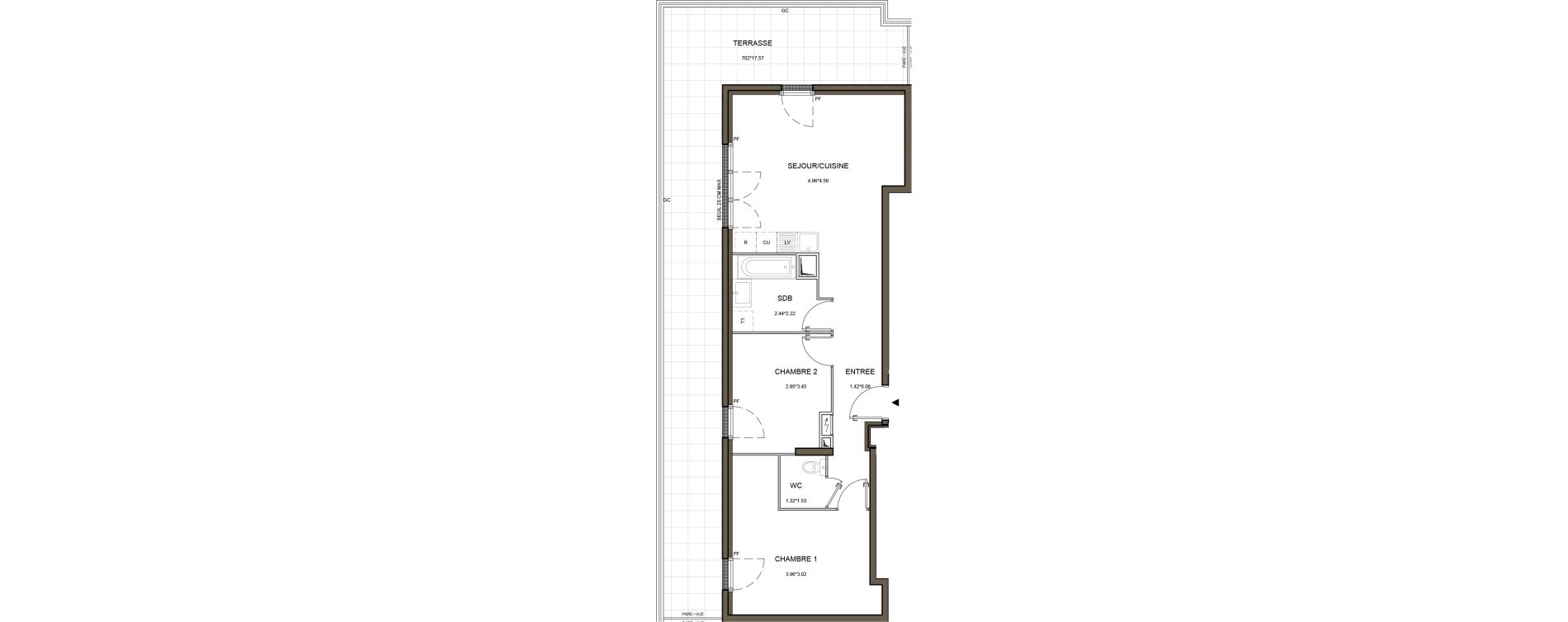 Appartement T3 de 62,65 m2 &agrave; Saint-Herblain Nord - beaus&eacute;jour